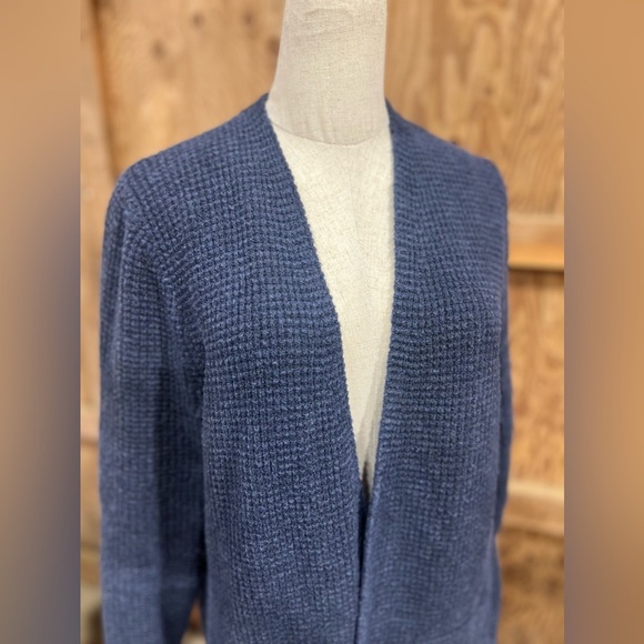 Madewell Alpaca Merino Wool Blend Waffle Stitch Open Front Long Cardigan Sweater - Picture 6 of 10